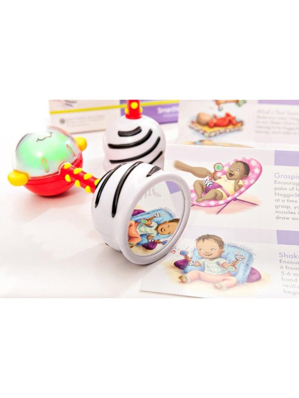 Light-Up Developmental Rattle Toy - Color Changing, Textured Grasping, Mirror - Picture 7 of 9